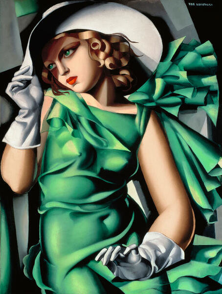 Tamara de Lempicka, Young Woman in Green (Young Woman with Gloves), ca. 1931